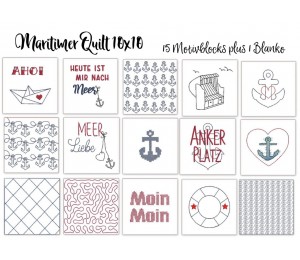 Stickserie Quilt Blöcke Maritim